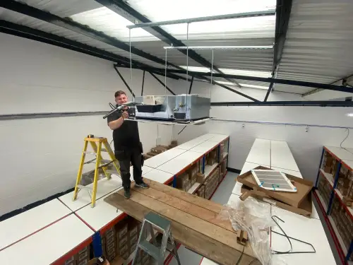 Click Here To Enlarge This Photo Of Commercial Air Conditioning Installation - Teapigs Warehouse&comma; West London