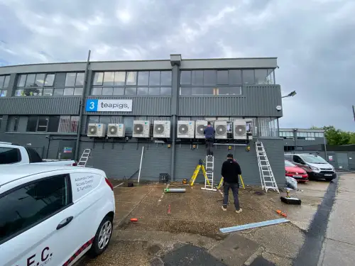 Click Here To Enlarge This Photo Of Commercial Air Conditioning Installation - Teapigs Warehouse&comma; West London